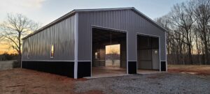 Metal garage protects valuables from harsh weather