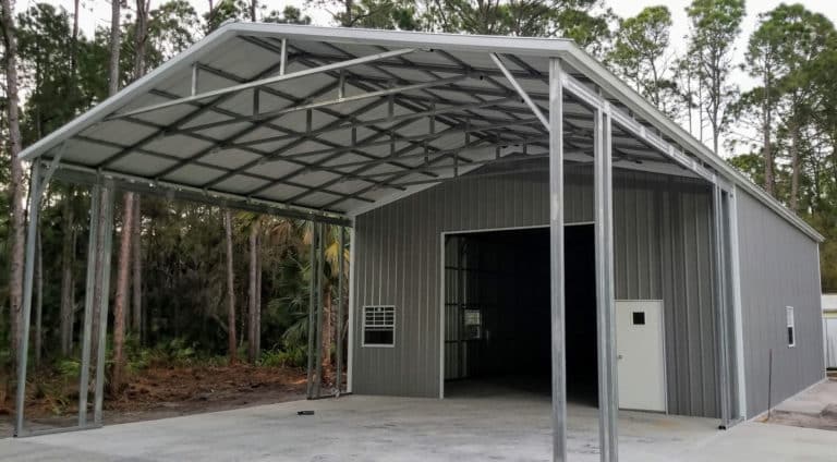 Garage with covered area