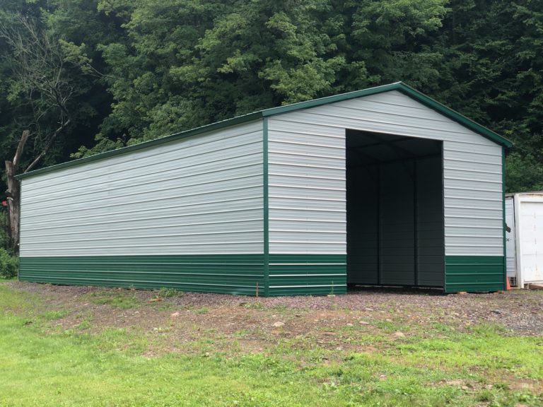 large 12' tall metal garage 50' length