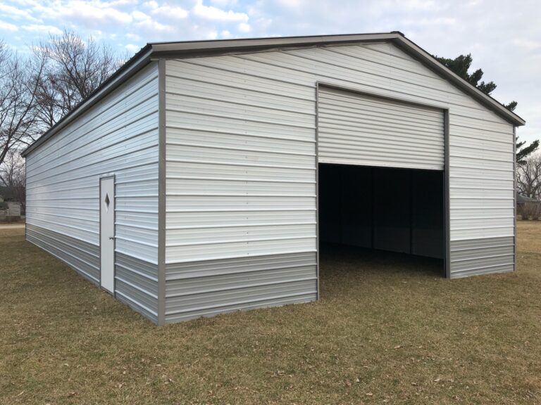 metal garage single bay horizontal siding