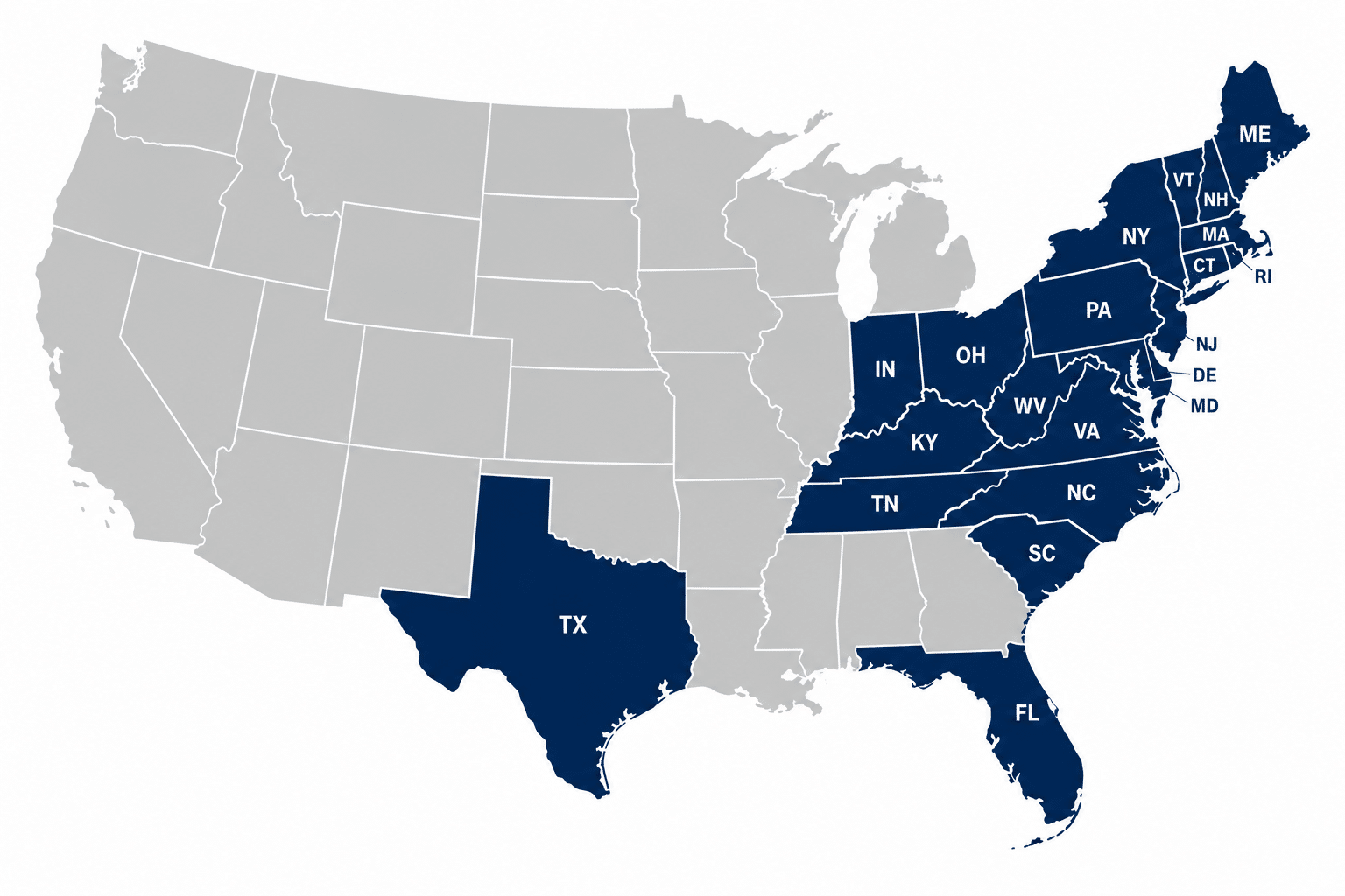 North Carolina Structures & Carports USA Service Area Installation area map