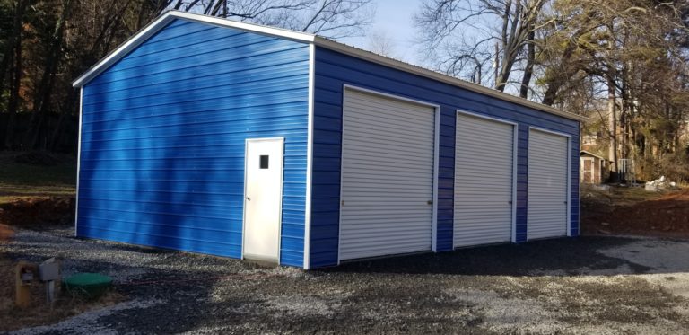 metal workshop with walk-in door