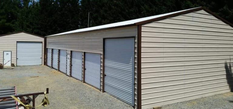 large metal workshop with 4-bays